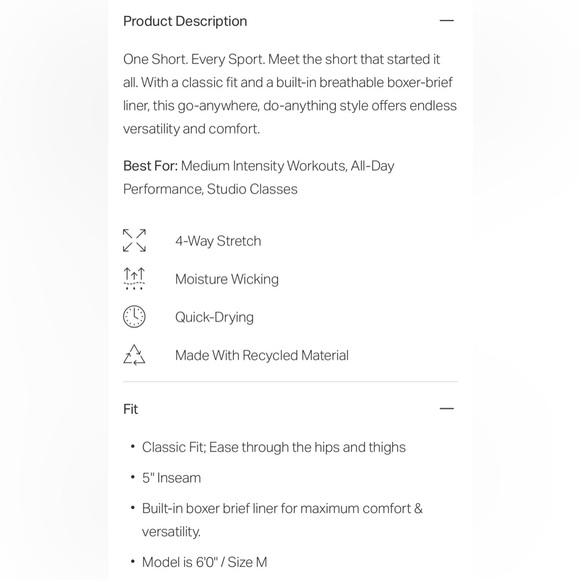 Vuori Mens Kore Short Lined 5 Inch Brand New With Tags Black Tonal Size Small - Picture 15 of 15